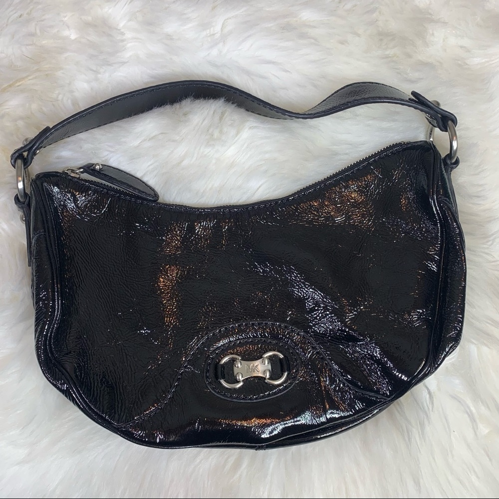 Michael Kors Patent Leather Baguette Shoulder Bag